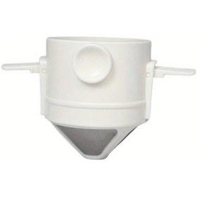 Resim Fochsia Bej Katlanır Taşınabilir Kulaklı Kağıtsız Paslanmaz Çelik Filtre Kahve Funnel Süzgeci 