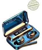 Resim TrkTech Bluetooth Kulaklık Kulakiçi 1200 Mah Powerbanklı Çift Mikrofonlu Dokunmatik Kablosuz Tws F9-5 