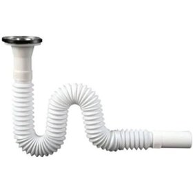 Resim Uzun Körüklü Lavabo Sifonu Gider Borusu Akordiyon 45 - 100cm Sifon 