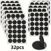 Resim 32'lik Ağır Hizmet Tipi Kilitlenen Bant Noktaları, 2.54 cm Çapında, İki Taraflı Yapışkanlı Kanca ve Döngü Daireler, Poliamid Malzeme, Su Geçirmez ve Kalıntı Bırakmayan 