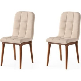 Resim Erezogullari_Mobilya Modern Ahşap Mutfak Sandalyesi Duru 2 Li Set 