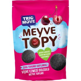 Resim Trio Move Vişne Ezmesi Dolgulu ve Chia Tohumu Kaplamalı Meyve Topları 96 gr - Gratis 