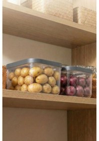 Resim 2'li 12 Lt Multibox Füme Kayar Kapaklı Saklama Kabı &amp Erzak Kabı &amp Patates Soğan Kovası 