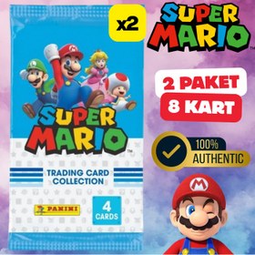 Resim Orijinal Süper Mario Treadin Card (2 Paket) - Süper Mario Oyun Kartları - Süper Mario Koleksiyonluk Kartı 