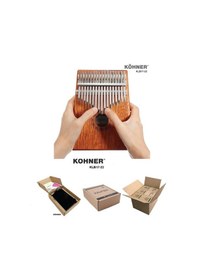 Resim Köhner 17 Tuşlu Maun Ağacı Ful Kalimba Seti-parmak Piyanosu Seti 