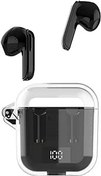 Resim Docooler Bluetooth kulaklık, dört renkli şeffaf bölme, düşük enerji tüketimli TM90, dijital ekran, kablosuz kulak içi Bluetooth kulaklık, pembe 