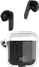 Resim Docooler Bluetooth kulaklık, dört renkli şeffaf bölme, düşük enerji tüketimli TM90, dijital ekran, kablosuz kulak içi Bluetooth kulaklık, pembe 