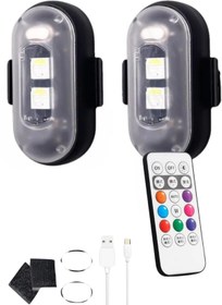 Resim Unichrome Uzaktan Kumandalı 2'li Çakar Led/Şarjlı Mini Led Işık/Drone Işığı/Anti Çarpışma Uyarı Işığı 