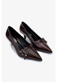 Resim Valmenti Kadın Suni Deri Bordo Stiletto Ayakkabı 1073 0510 Bn Ayk Sk25-26 Bordo Dr Bordo 