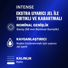 Resim Durex Intense Prezervatif 30 Adet Ekstra Uyarıcı Jelli Tırtıklı ve Kabartmalı 