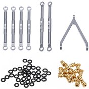 Resim Xindoker Axial Scx24 Deadbolt 1/24 4wd İçin Alüminyum Kauçuk Bağlantı Çubuğu Seti + Ön Üst A Kolu Titanyum Rengi 