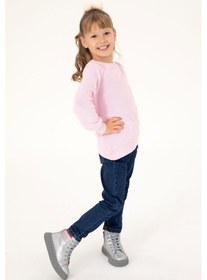Resim U.S. Polo Assn. Kız Çocuk Pembe Bisiklet Yaka Basic Kazak 50293601-VR041 
