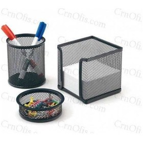 Resim 3 Lü Metal Kalemlik Seti Siyah Perfore 