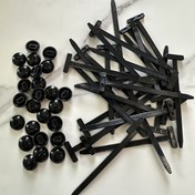 Resim 100 Adet/50 Adet/10 Adet Siyah Plastik Klipsli Nylon Evrensel Kendinden Kilitli Kablo Bağı, Otomotiv Tamiri, Ofis ve Açık Hava Kullanımı İçin Çok Amaçlı 