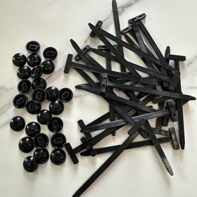 Resim 100 Adet/50 Adet/10 Adet Siyah Plastik Klipsli Nylon Evrensel Kendinden Kilitli Kablo Bağı, Otomotiv Tamiri, Ofis ve Açık Hava Kullanımı İçin Çok Amaçlı 