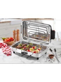 Resim Taner Mega Boy Elektrikli Izgara Mangal Barbekü 1100W Kokusuz Gri 40X11X25 cm Tüp Rezistanslı 