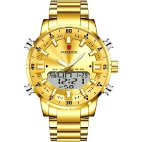 Resim Hanyang GOLD-12A Lıge Erkekler Izle En Lüks Marka Spor Kuvars Saatler Karbon Fiber Kılıf Adam Dijital Kol Saati Chronograph 3bar Su Geçirmez Colck (Yurt Dışından) 