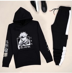 Resim trendypassion Kapşonlu Siyah Hoodie Eşofman Takımı 