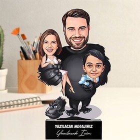 Resim Goril Kadar Güçlü Baba Karikatürlü Biblo 