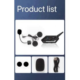 Resim BT62 Motosiklet Kask Kulaklığı Bluetooth Intercom 2 Intercom Bağlantılı (Store-Mania) 