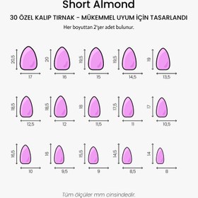 Resim Rosy French - Short Almond - 30 Adet Takma Tırnak 