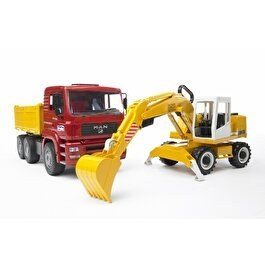 Resim Bruder Man Damperli Kamyon Ve Liebherr Ekskavatör 