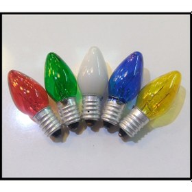 Resim 7W E14 Duy Renkli Gece Lambası Ampulü-Tuz Lambası Ampulü 5 Li 