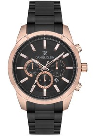Resim Daniel Klein Siyah/Rose Gold Çelik Bilezik Erkek Kol Saati 