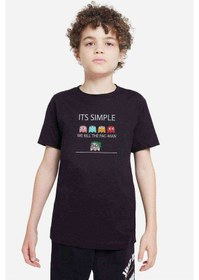Resim We Kill The Pac Man M Baskılı Unisex Çocuk Siyah T-Shirt 