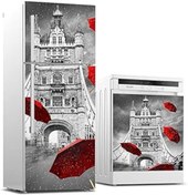 Resim NETWORK ART Buzdolabı Ve Bulaşık Makinası Beyaz Eşya Sticker Kaplama England 