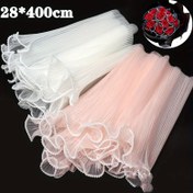 Resim 1 Adet İnci Dalga Gaze, Çiçek Sarma Kağıdı, Gül Buketi Sarma Kağıdı, Ağ Floral Sanat Luminous Wave Gaze Kek Çevresi 