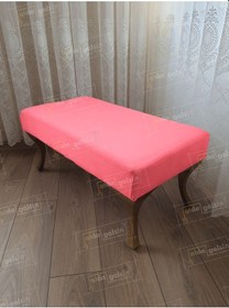 Resim Ayak Ucu Kapı Önü Antre Düz Bench Puf Orta Sehpa Gold Ayak 120 45 Pembe 