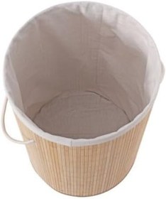 Resim DecoHandy Yuvarlak Bambu Kirli Sepeti 