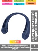 Resim Carlburn Premium Sessiz Sarı Eller Serbest Boyuna Asılabilir Şarjlı 3 Kademeli Vantilatör Klima Soğutucu Fan 