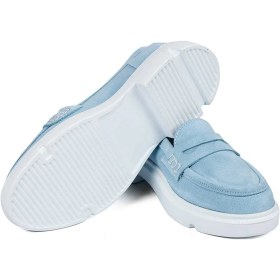 Resim Bestello Bağcıksız Poli Loafer 101-226505-01 Kadın Ayakkabı Mavı Suet 