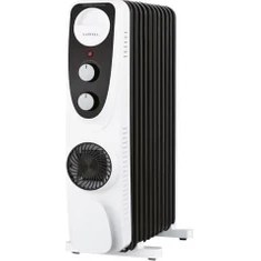 Resim YF Tekstil Ambalaj LUX11-FP-BW 11 Dilim 2700 Watt Turbo Fanlı Yağlı Radyatör (Siyah/beyaz) 