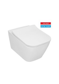 Resim Serel Rita Kanalsız Asma Klozet Rt26 + Zenith Slim Yavaş Kapanan Kapak 2'li Set Beyaz 