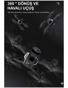 Resim 968s Katlanır Uzaktan Kumandalı Drone Hd Çift Kamera Optik Akış Yerelleştirme Engel Kaçınma 