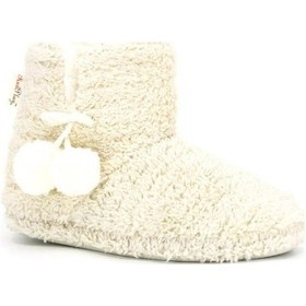 Resim Red Play B202501 Kadın Peluş Kışlık Günlük Ev Botu Bej Siyah 