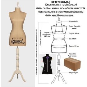 Resim Videolu Ürün-38 Beden Keten Kumaşlı Terzi Prova Mankeni 527201038 