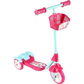 Resim Scooter - Oyuncak Sepetli Frenli 3 Tekerlekli - Pembe 