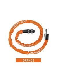 Resim Sunshine011 Bucklos 4 Haneli Kombinasyonlu Orange Bisiklet Zincir Kilit Çelik Motosiklet Turuncu 