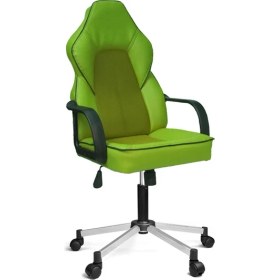 Resim Türksit Lidya Yönetici ve Oyuncu Koltuğu Plastik Kol ve Krom Ayak Yeşil 