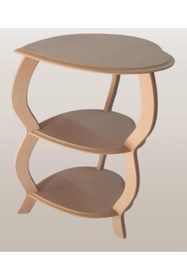 Resim BENGİ TİCARET Hobi Adn 90259 Dekoratif Kalpli Fiskos Sehpa Ahşap MDF HAM CNC Kesim 3Raf El Yapı 