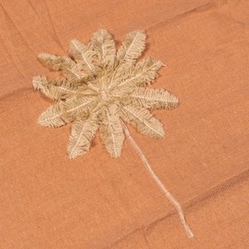 Resim Terracotta Keten Palmiye Nakışlı Runner 