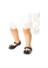 Resim Kiko Kids Cırtlı Fiyonklu Kız Çocuk Babet Ayakkabı Ege 201 Cilt Siyah 
