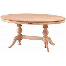 Resim Masifart Rozet 170 Lik Çift Ayaklı Oval Masa Cilasız Ham Ham 