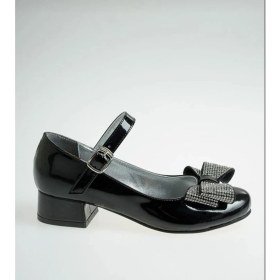 Resim Ramer Siyah Rugan Taşlı Fiyonklu Kız Çocuk Lüks Abiye 