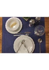 Resim Porland Wavy Platin 60 Parça Yemek Takımı Platin 