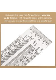 Resim Vkemall Stahl Çizim Cetveli 300mm Hassas T-tipi Ahşap İşleri Ölçme Aracı 